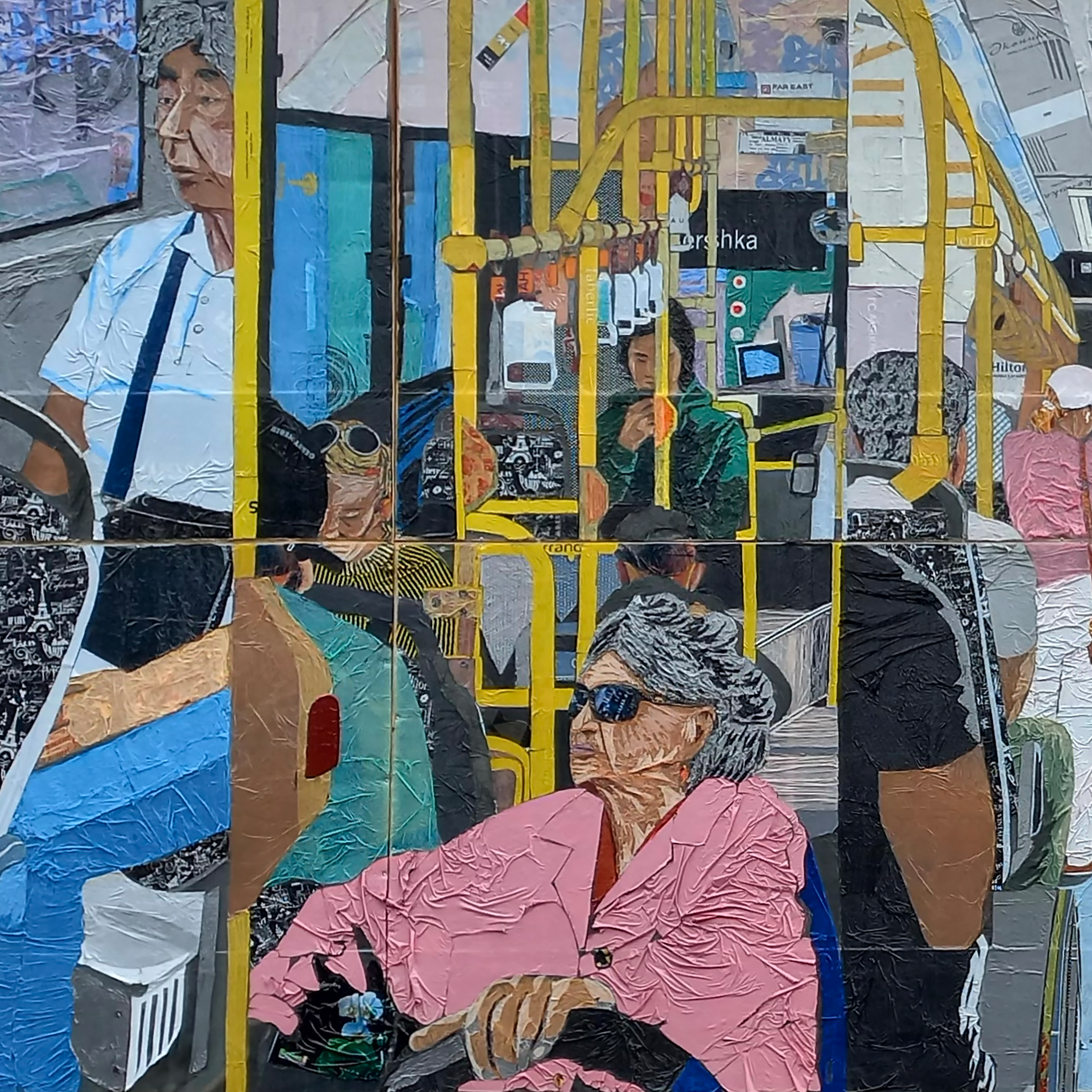 'Yellow Blue Bus' by Saule Suleimenova